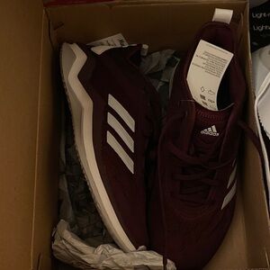Adidas Men's Maroon and White Sneakers